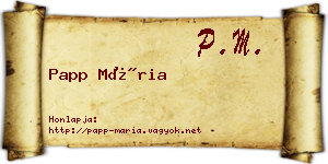 Papp Mária névjegykártya