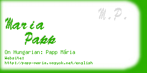 maria papp business card